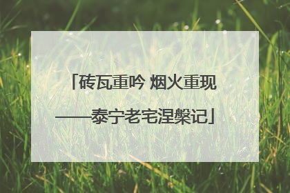 砖瓦重吟 烟火重现——泰宁老宅涅槃记